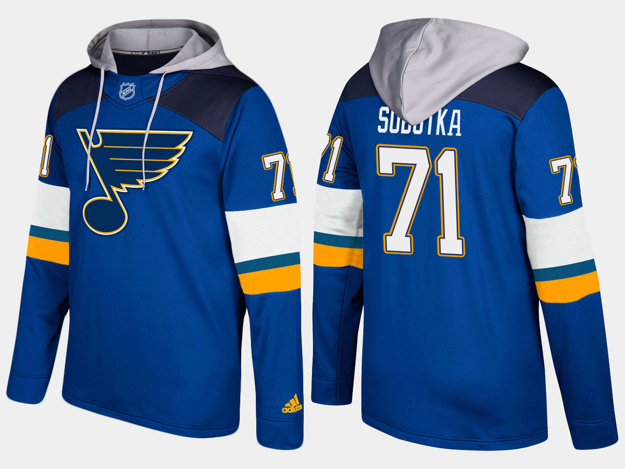 Men NHL St.Louis blues #71 vladimir sobotka blue hoodie->st.louis blues->NHL Jersey